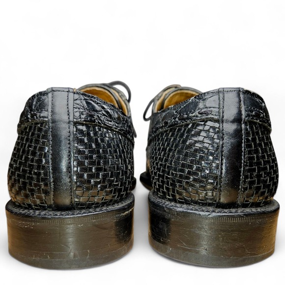 David Eden Alligator Dress Shoes Black Size 10 Oxfords Genuine Leather Exotic - Picture 7 of 16